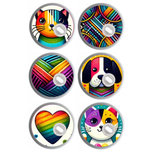 6er Set - Freestyle Libre 3 Sticker - Cat'n'Dog-Love