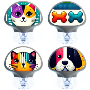 4er Set Enlite Guardian Transmitter Sticker - Cat'n'Dog-Love