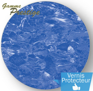 Liner piscine 75/100ème imprimé 2015 - marbré bleu vernis
