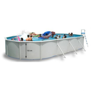 Piscine hors sol ovale 640 x 366 cm x 132 cm H Magnum