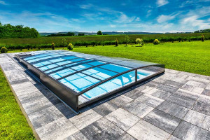 Abri piscine SYDNEY CLEAR BS : 450 × 752 x 56 cm