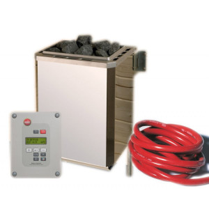 Karibu Poêle sauna 6.8 KW Weka + évaporateur + commande + pierre + câble