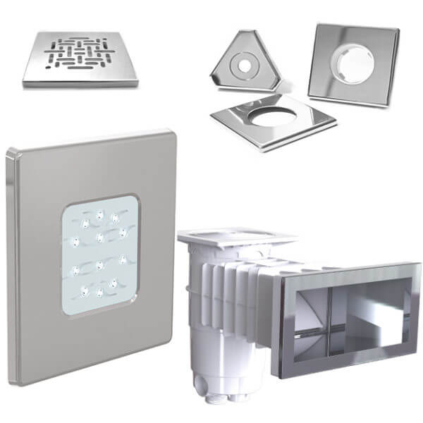 Prise balai Weltico + Cache vis carré inox