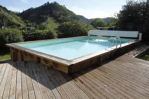 Piscine en bois Linéa 500 x 1100 x 140 cm - Liner bleu