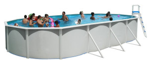 Piscine hors sol OVALE 550 x 366 cm x 120 cm H + filtre à sable de 4.5 m3/h
