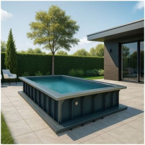 Piscine en acier en kit AQUADURO de 2,45 x 3,85 Ht : 1,25 m