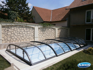 Abri piscine Dallas Clear A : 407 x 646 x 82 cm