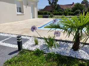 Dalle en Travertin 1er choix sur mesure : 40.6 x 61 x 1.2 cm