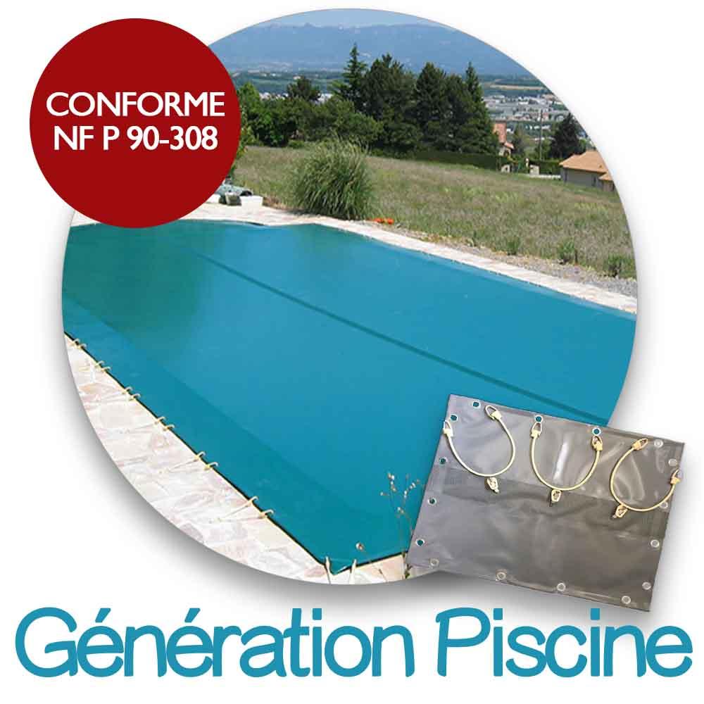 Bâche d'hiver pour coque génération piscines : modèle Port Pin 65 ce1 7,74 x 3,45m