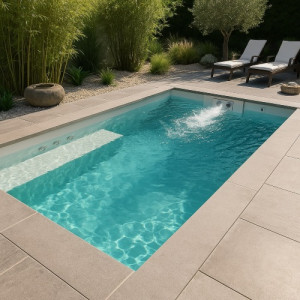 Piscine en kit 4 x 2 x 1.50 m + nage à contre courant + 4 jets massants
