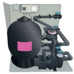 Box filtration platine 10 m3/h + Electrolyseur + Régulateur pH