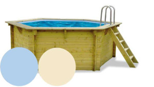 Liner piscine bois Octo allongée Aqualux 6.45 x 4.70 x 1.28 m
