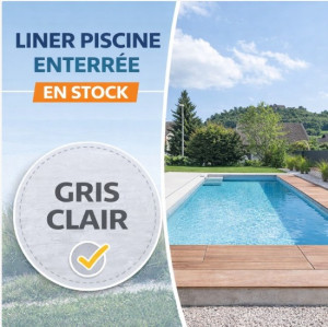 Distripool Liner en stock 75/100#7497; vernis gris clair : 7.00 × 3.00 × 1.50 m