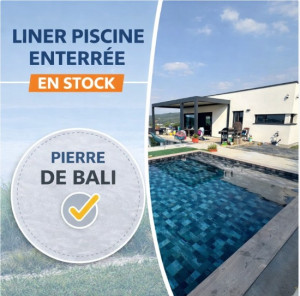 Distripool Liner en stock 85/100ème vernis pierre de bali : 4.00 × 2.50 × 1.50 m