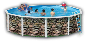 Piscine hors sol en acier ronde IBIZA MURO