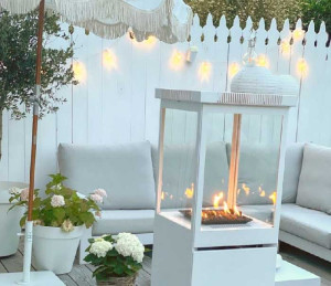 Foyer extérieur chauffant jardin Sunwood Marino - Blanc