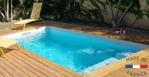 Piscine coque de 10 m2 : Serre chevalier 4.30X2.30X1.50M : + filtration coffre PVC
