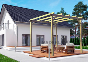 Pergola jardin en bois massif : MADRID : 420 x 300 cm