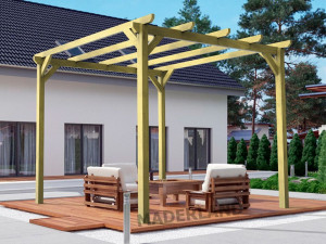 Pergola jardin en bois massif : MADRID : 510 x 420 cm