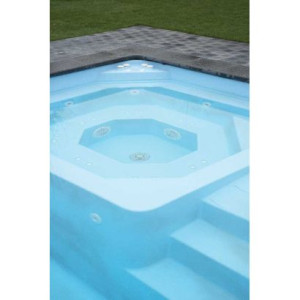Piscine coque MENPHIS 1 : 7.70 x 3.80 x 1.50 m + LUXE + Box Palette