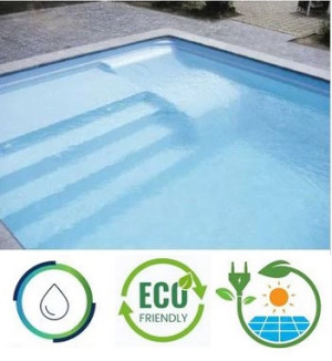 Piscine coque BYZANCE 8 : 8.20 x 4.20 x 1.50m + LUXE + Filtration en kit écologique