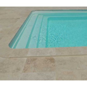 Piscine coque Troie 7 : 6.95 x 3.60 x 1.50m + LUXE + Coffre PVC hors sol