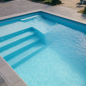 Piscine coque BYZANCE 8 : 8.20 x 4.20 x 1.50m + ECO pièces à sceller sans filtration