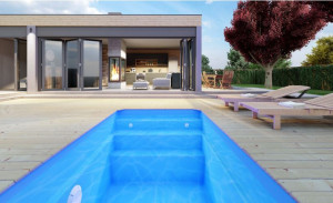 Piscine coque Troie 35 : 3.70 x 2.20 x 1.20 m + LUXE filtration en kit