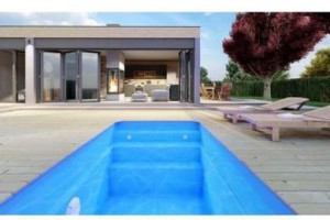 Piscine coque Troie 35 : 3.70 x 2.20 x 1.20 m + LUXE filtration Bio filtre