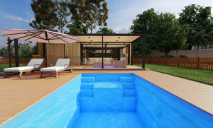 Piscine coque Olympie 5 : 3.20 x 6.20 x 1.48 m + LUXE pièces à sceller sans filtration