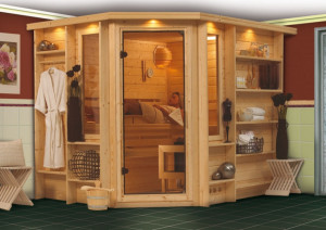 Sauna bois massif 40 mm Riona - Premium