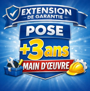 Extension de garantie main d’œuvre portée à 5 ans (soit +3 an supplémentaire).