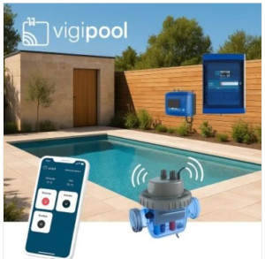 Piscine en kit connectée : 8 x 4 x 1.50 m Fond plat