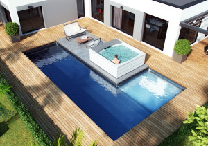 Kit piscine Luxe - Poseidon 8 x 4 x 1.50 m + 2 x 2 x 0.50 m