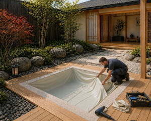 Liner 75/100ème UNI avec vernis pour spa 3 x 3 x 1.02 m