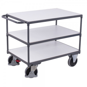 VARIOfit Schwerer ESD Tischwagen mit 3 Ladeflächen sw700.662