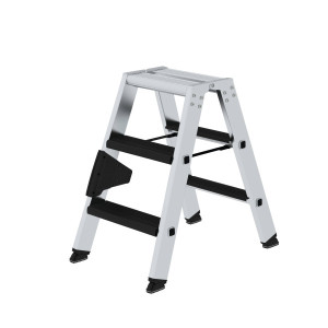 Günzburger AluminiumStehleiterrelax stepbeidseitig begehbar 2 x 3 Stufen 42206