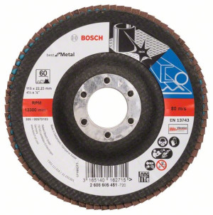 Bosch Fächerschleifscheibe X571 gewinkelt 115 mm 60 Glasgewebe 2608605451