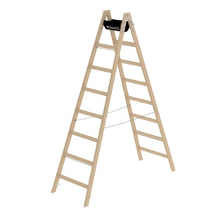 Günzburger HolzStehleiter 8 Sprossen 33216