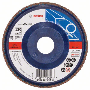 Bosch Fächerschleifscheibe X551 gerade 115 mm 120 Kunststoff 2608607364