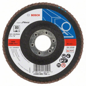 Bosch Fächerschleifscheibe X551 gewinkelt 115 mm 80 Glasgewebe 2608606754