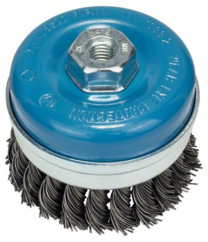 Bosch Topfbürste 90 mm Drahtstärke 08 mm M14 gezopfter Stahldraht 1608614000
