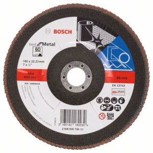 Bosch Fächerschleifscheibe X571 gewinkelt 180 mm 60 Glasgewebe 2608606738