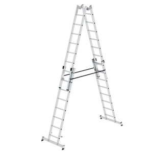 Günzburger AluminiumStehleiter 4teilig mit nivelloTraverse 4 x 8 Sprossen 33032