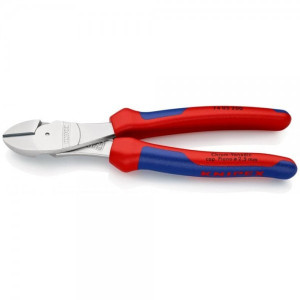 Knipex KraftSeitenschneider verchromt mit MehrkomponentenHüllen 200 mm 74 05 200