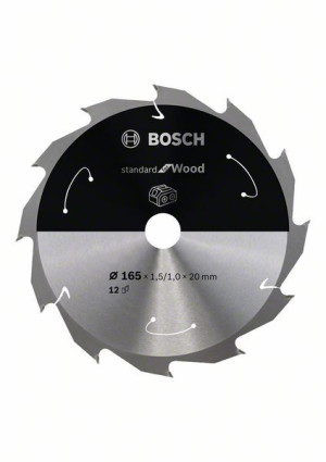 Bosch AkkuKreissägeblatt Standard Wood 165x151x20 12Zähne 2608837684