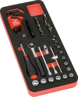 Set mit 14 Zoll Umschaltknarre Steckschlüsselsatz 59 tlg. 9803059001