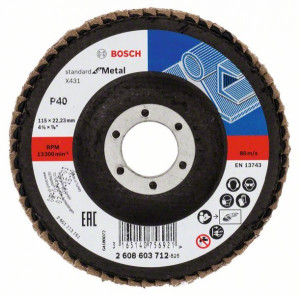 Bosch Fächerschleifscheibe X431 gerade 115 mm 40 Glasgewebe 2608603712