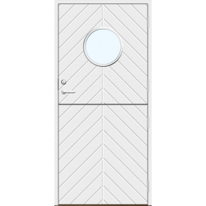 Dörrtema Halvytterdörr Fiskben Spårning Runt Glas Modul 10x22 (Karmyttermått 985 x 2185 mm)