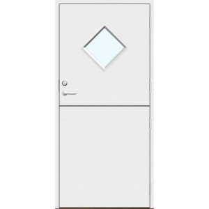 Dörrtema Halvytterdörr Slät Med Ruter Ess Glas Modul 11x24 (Karmyttermått 1085 x 2385 mm)